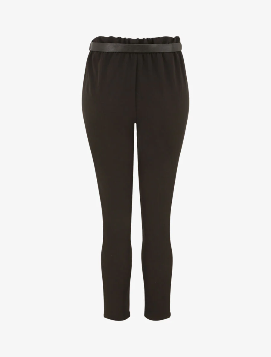 Broek met pijpen en riem - zwart - Image 2