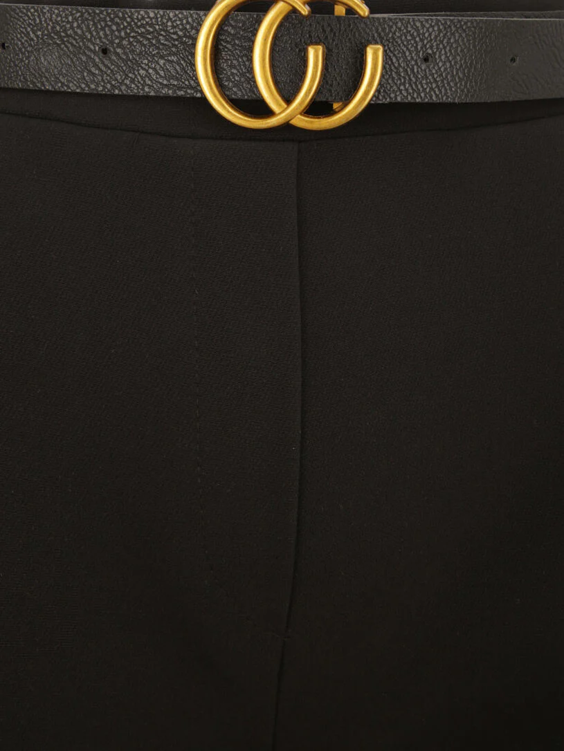 Broek met pijpen en riem - zwart - Image 3