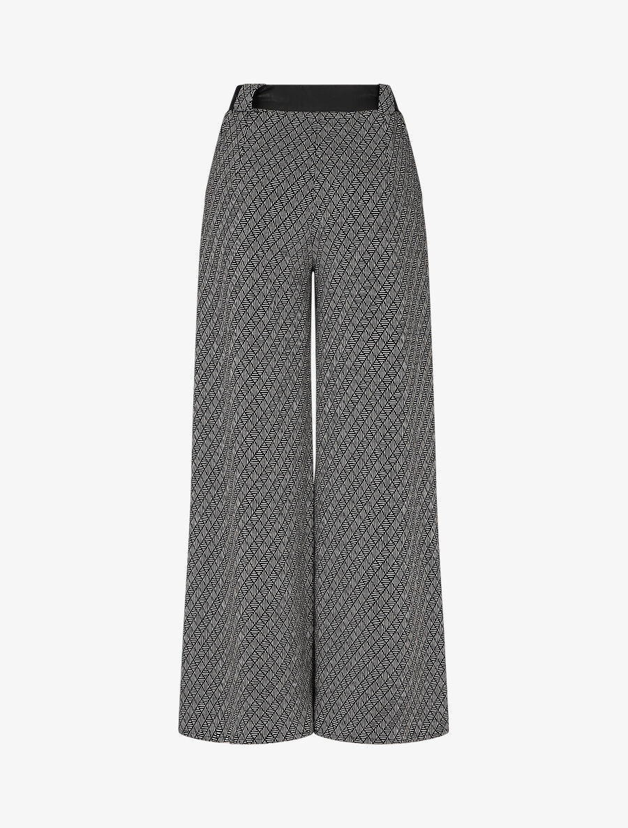 Broek met wijde pasvorm en grafische print - Zwart - Image 2