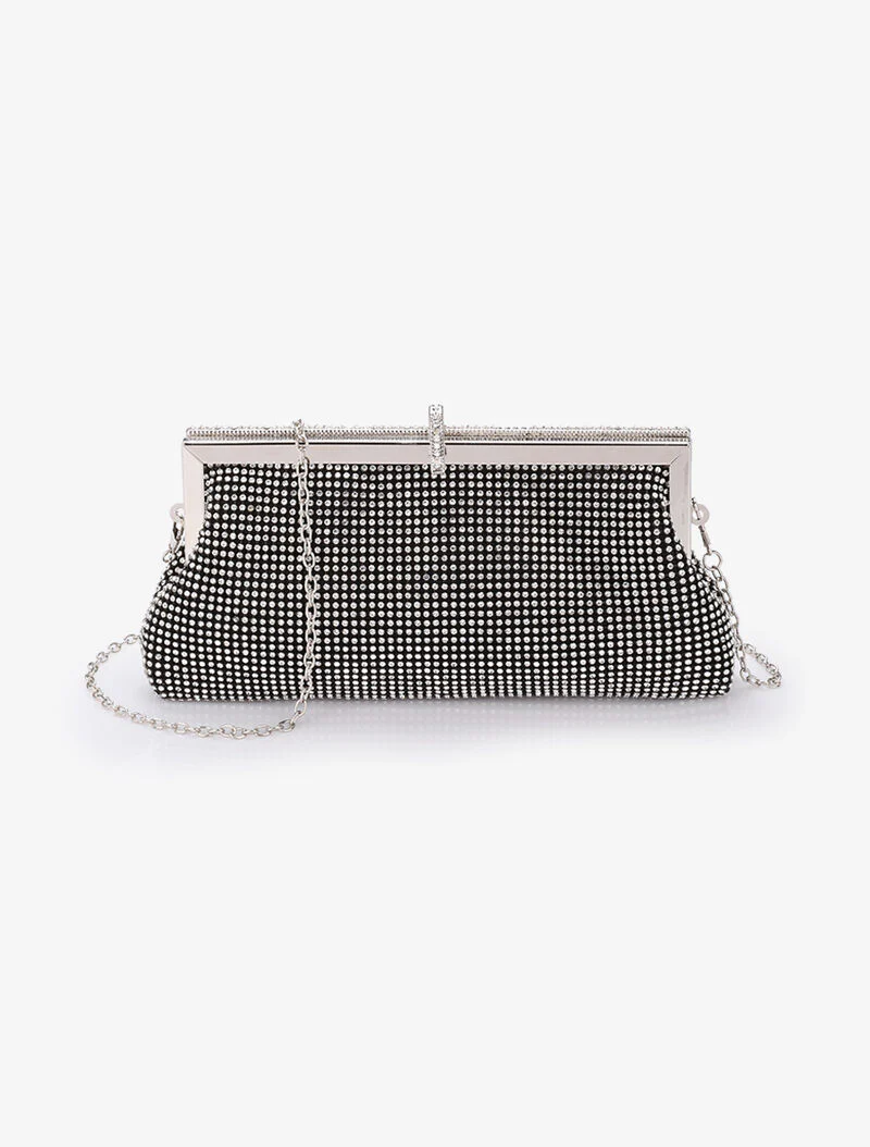 Strass beurs stijl tas - Zwart