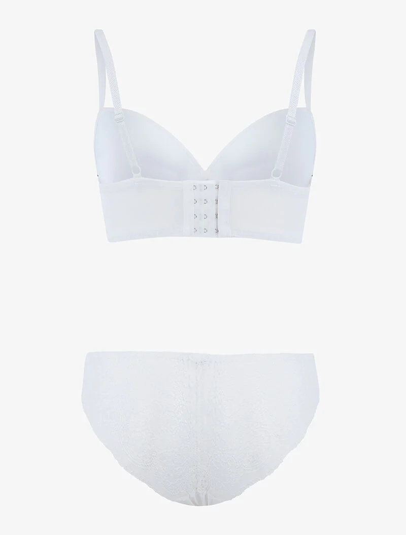 Bustier set met kanten inzetstukken - ecru - ecru - Image 2