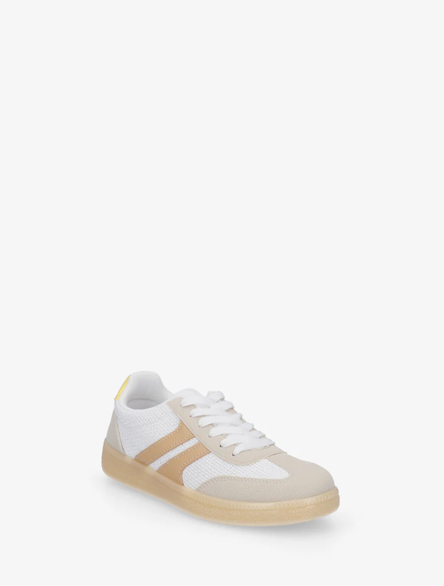Canvas en suède sneakers - Wit - Image 2