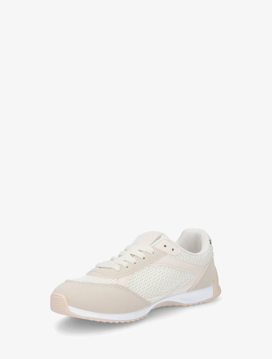Casual sneakers van stof en imitatieleer - Beige - Image 3