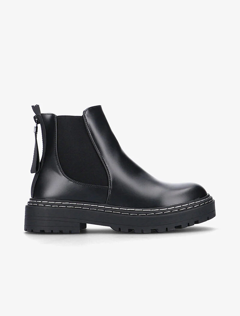 Chelsea boots met dikke zool - zwart