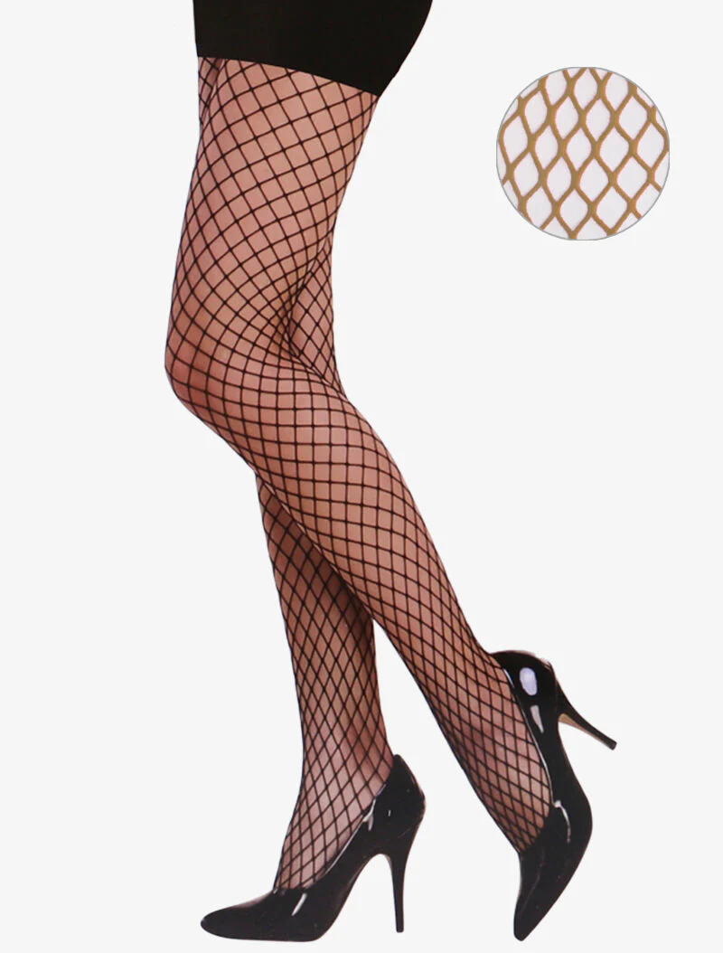 Netpanty's met grote mazen - beige