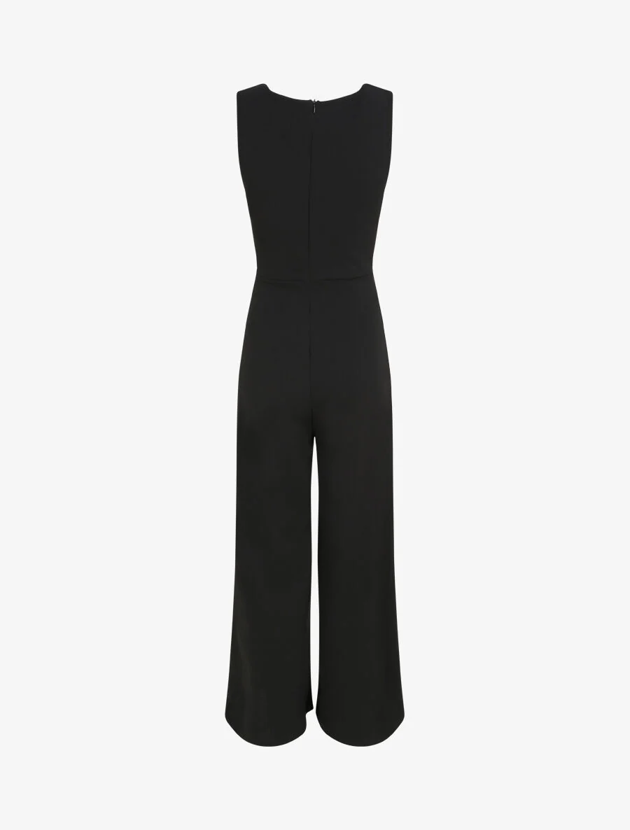 Flare wikkeljurk met drapering - Zwart - Image 2