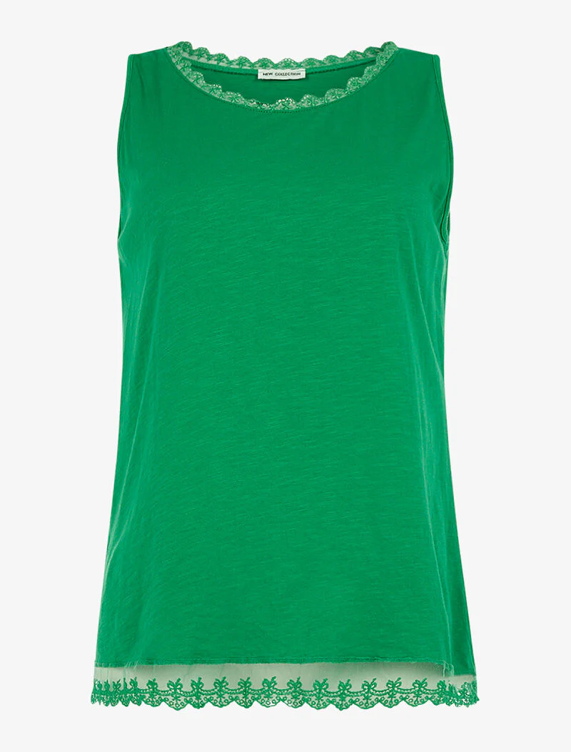Basic tanktop met kant - groen