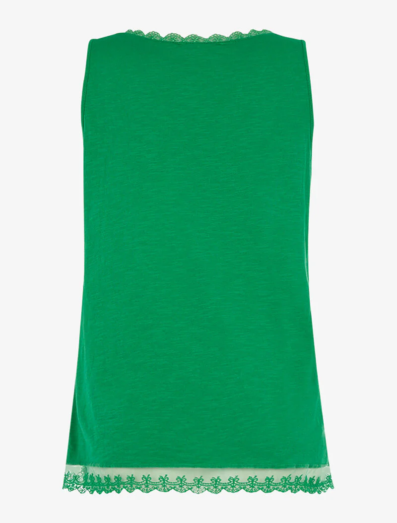 Basic tanktop met kant - groen - Image 2