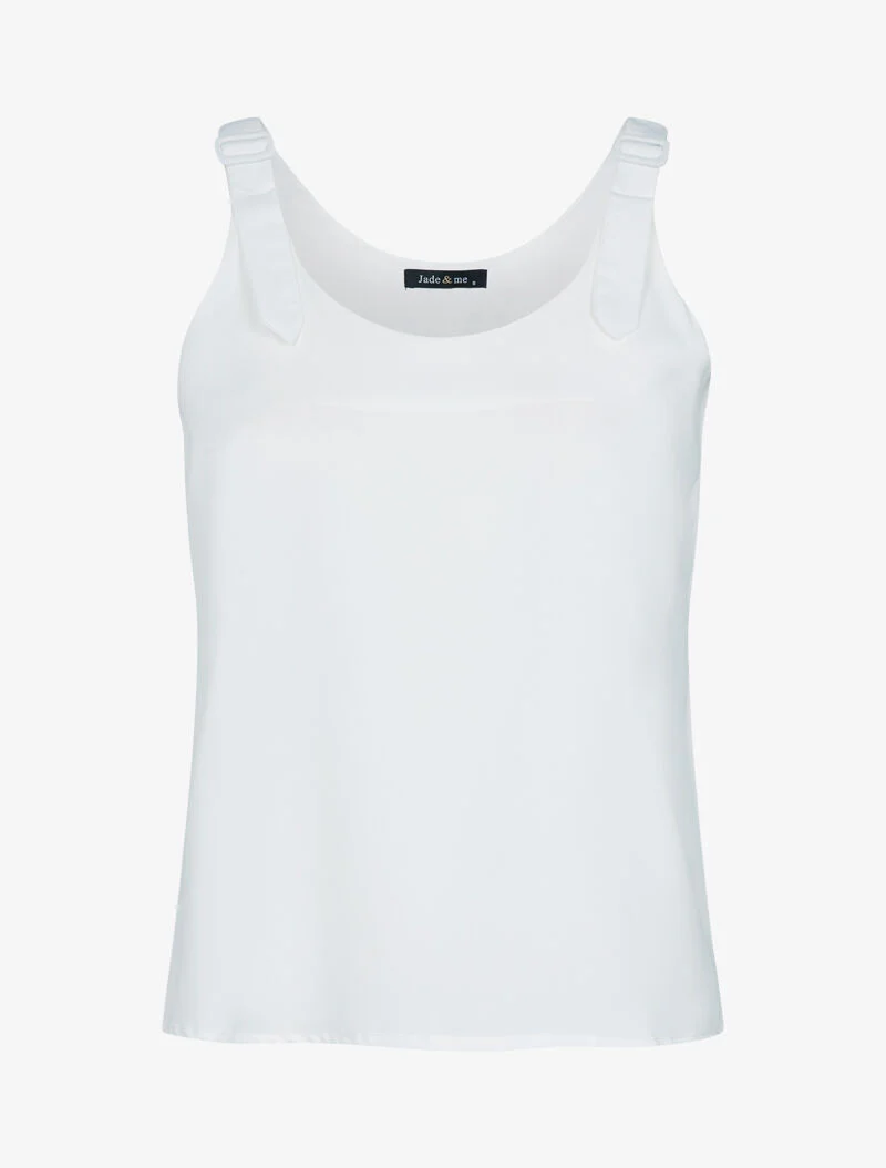 Tanktop met verstelbare bandjes met gespen - wit