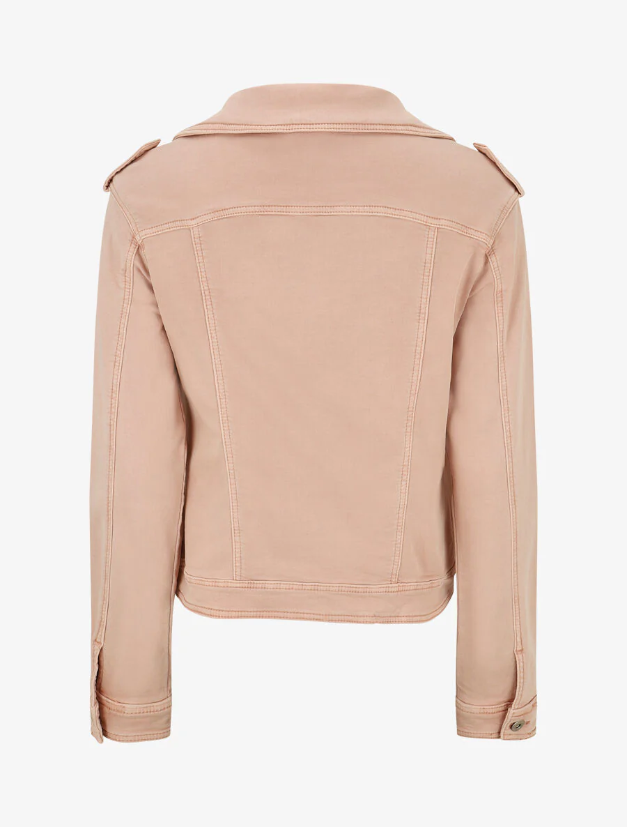 Denim jas met rits - Roze - Image 2