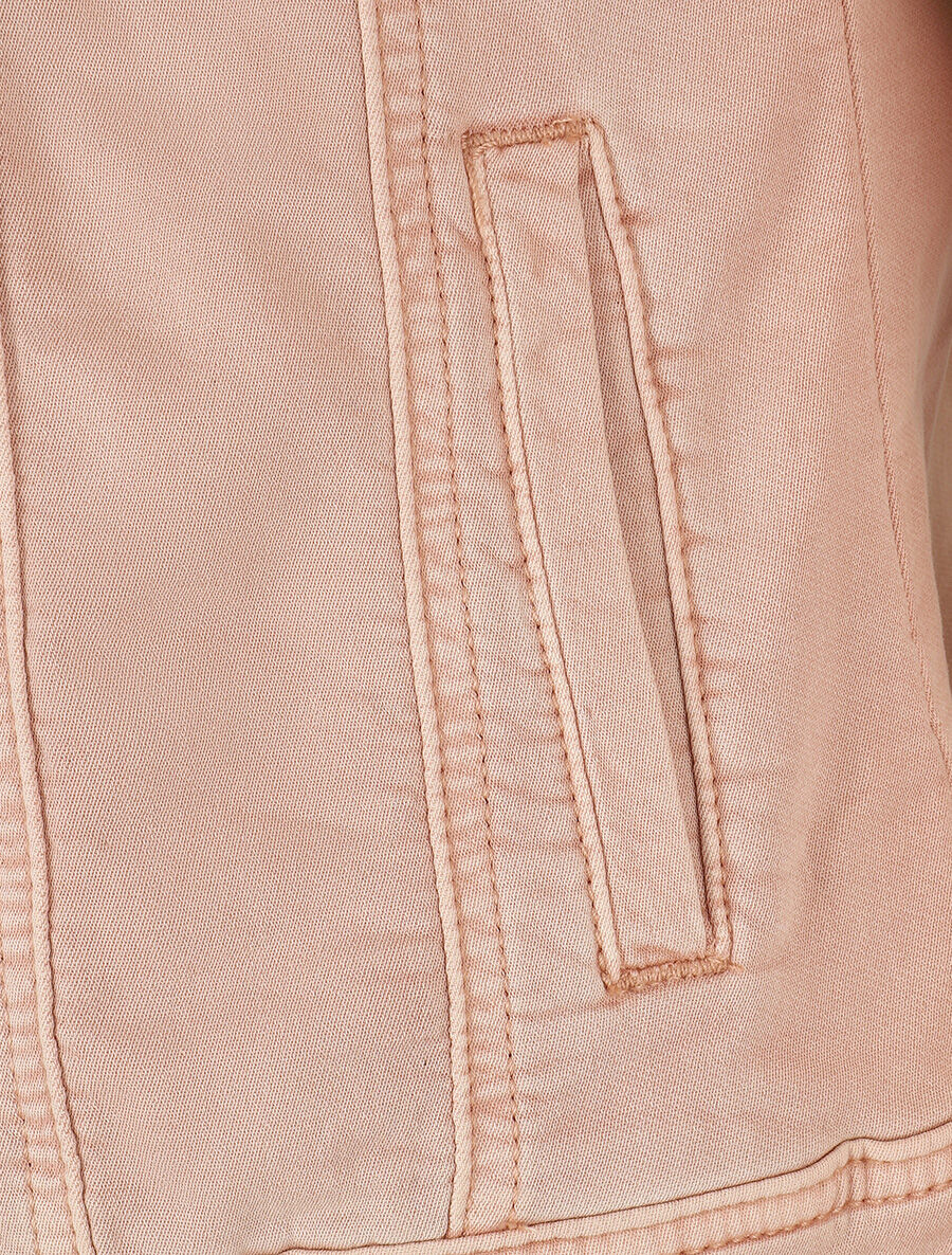 Denim jas met rits - Roze - Image 3