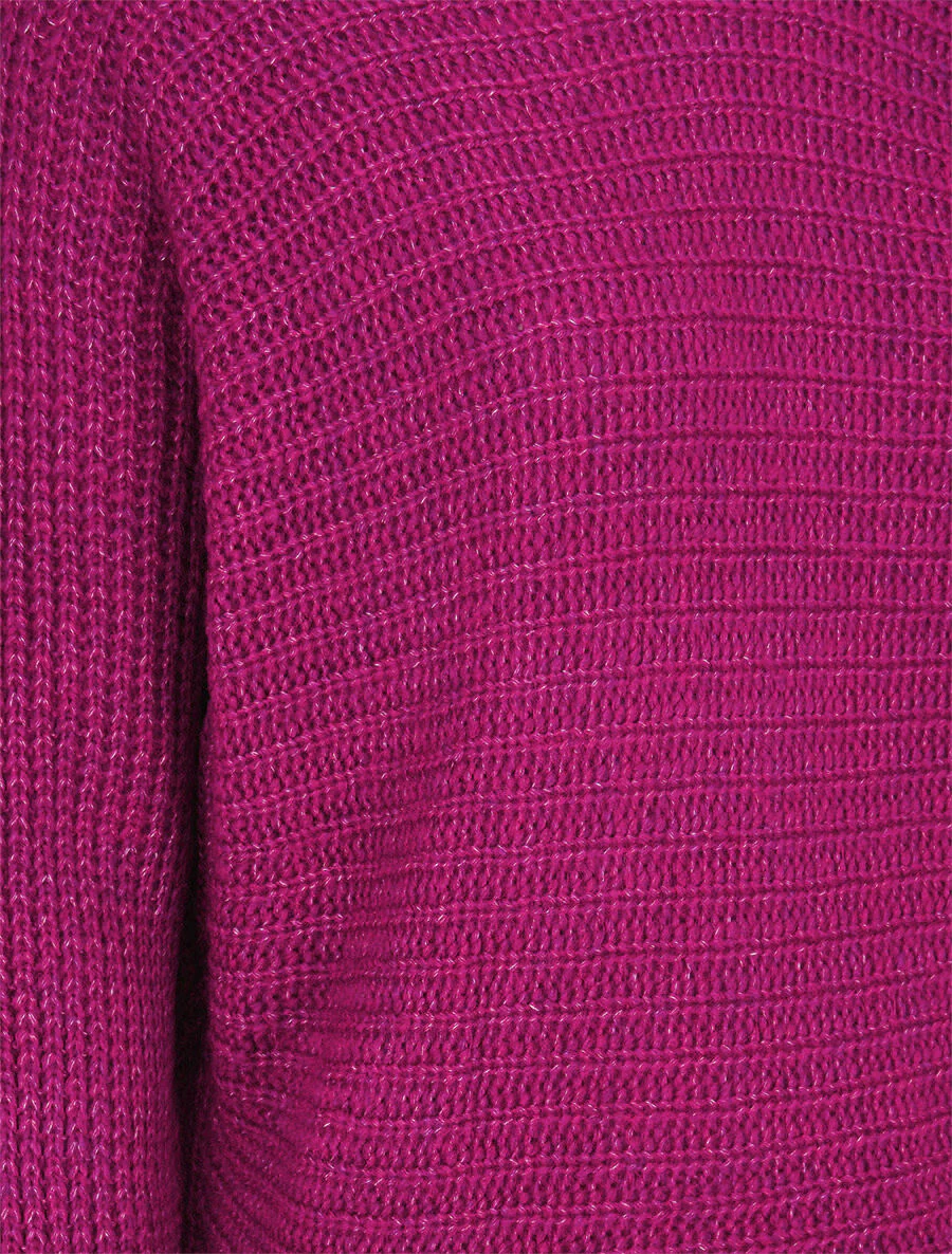 Dolman-trui in grof ribbreisel - violet - Image 3