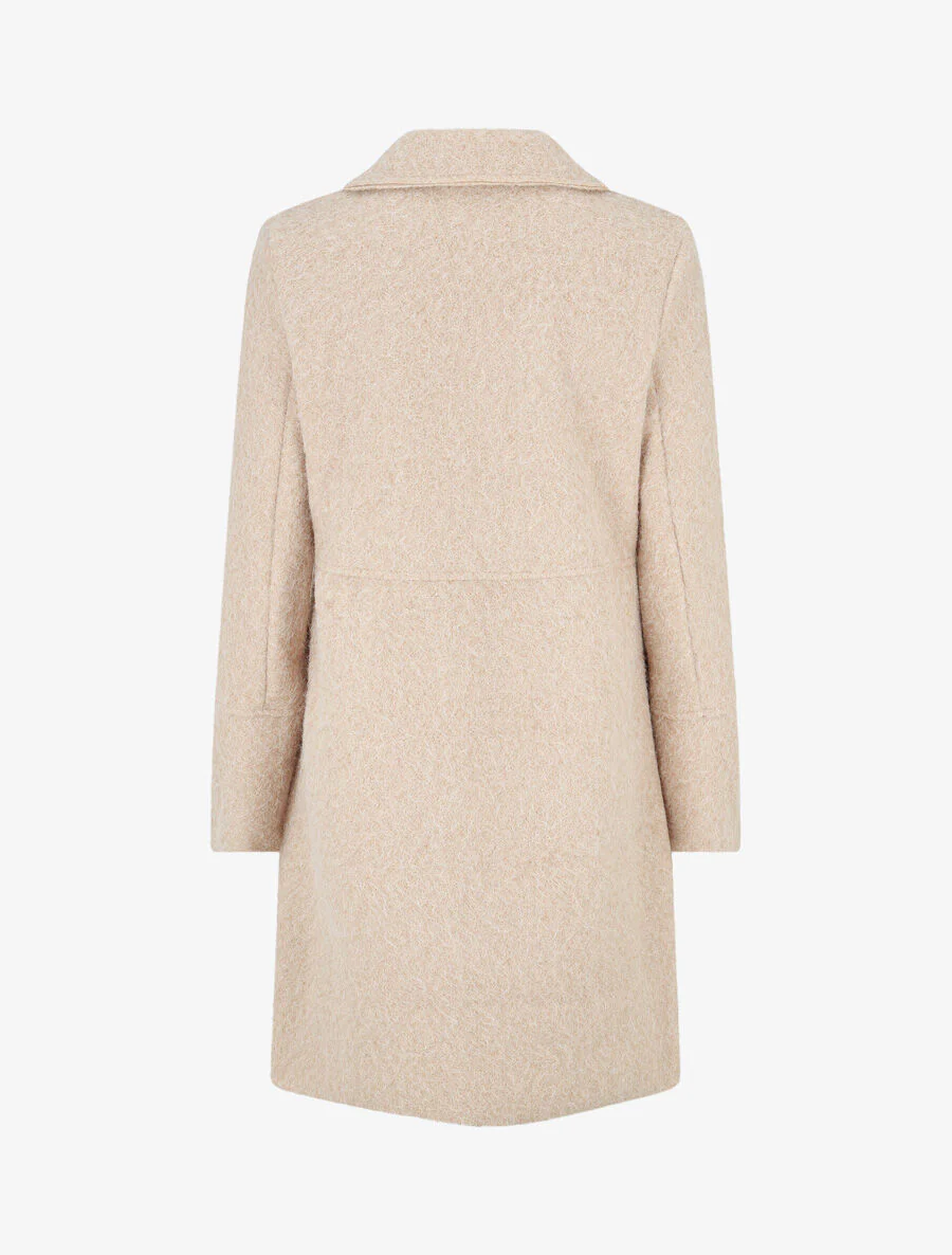 Donzige lange jas - Beige - Image 2