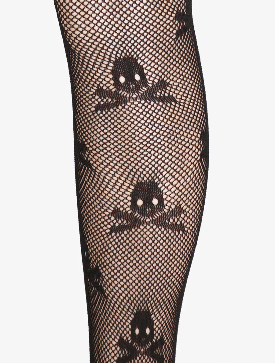 Visnetpanty's met doodshoofdmotief - Zwart - Image 2