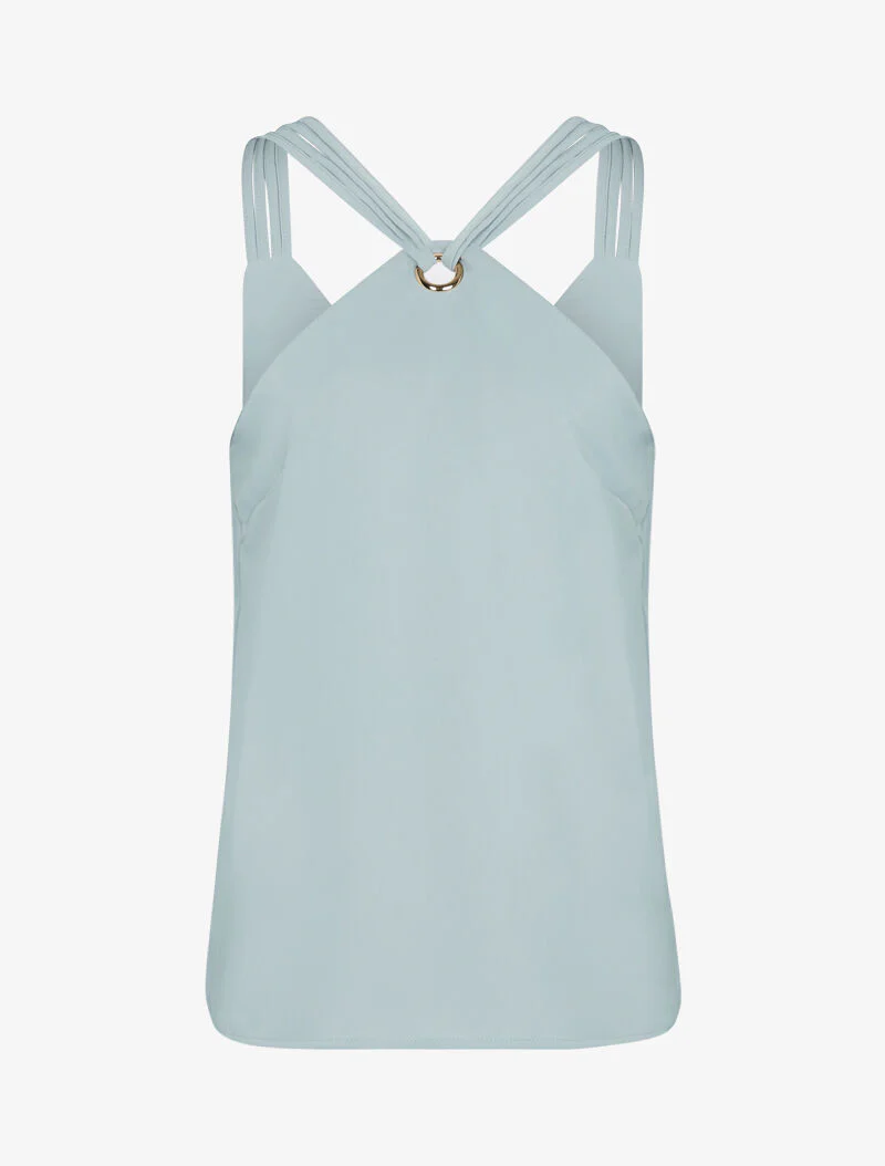 Doorschijnende tanktop met racerback - lichtgrijs - Image 2