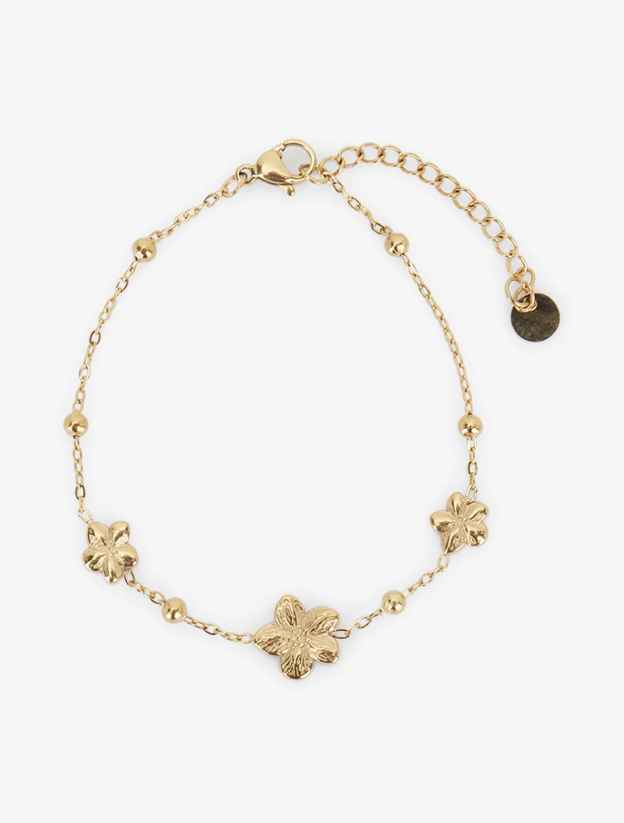 Drie-bloemen armband - Goud - Image 2