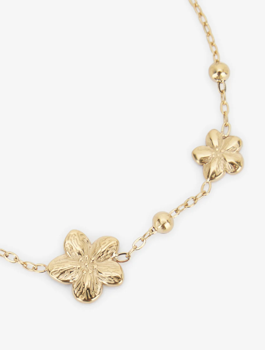 Drie-bloemen armband - Goud - Image 3