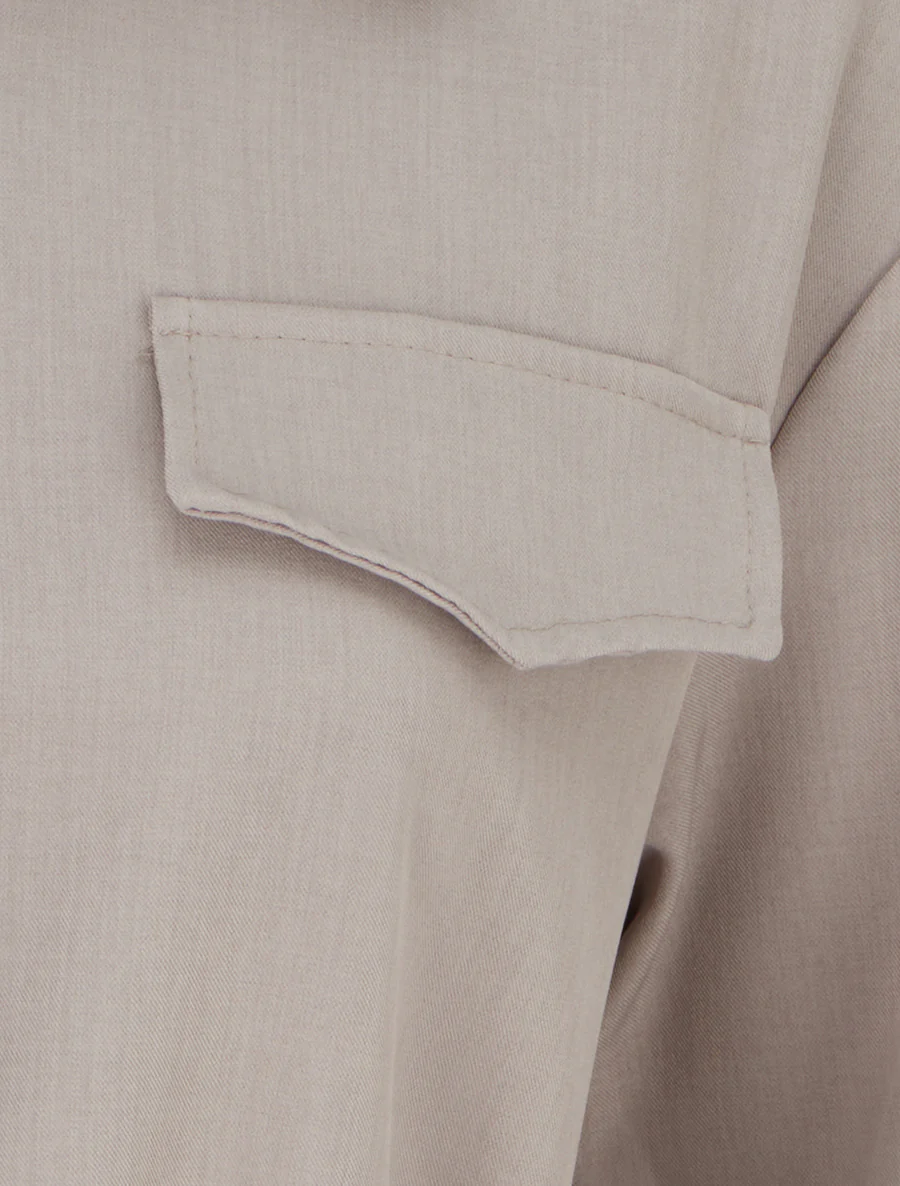 Effen blouse met ceintuur - Lichtmol - Image 3