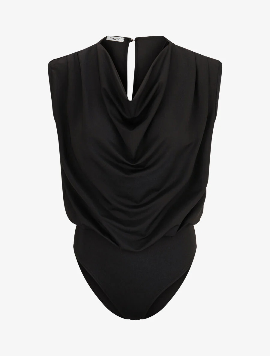 Effen body met ronde hals - zwart
