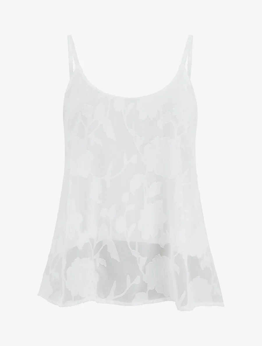 Effen caraco met bloemenprint - Wit