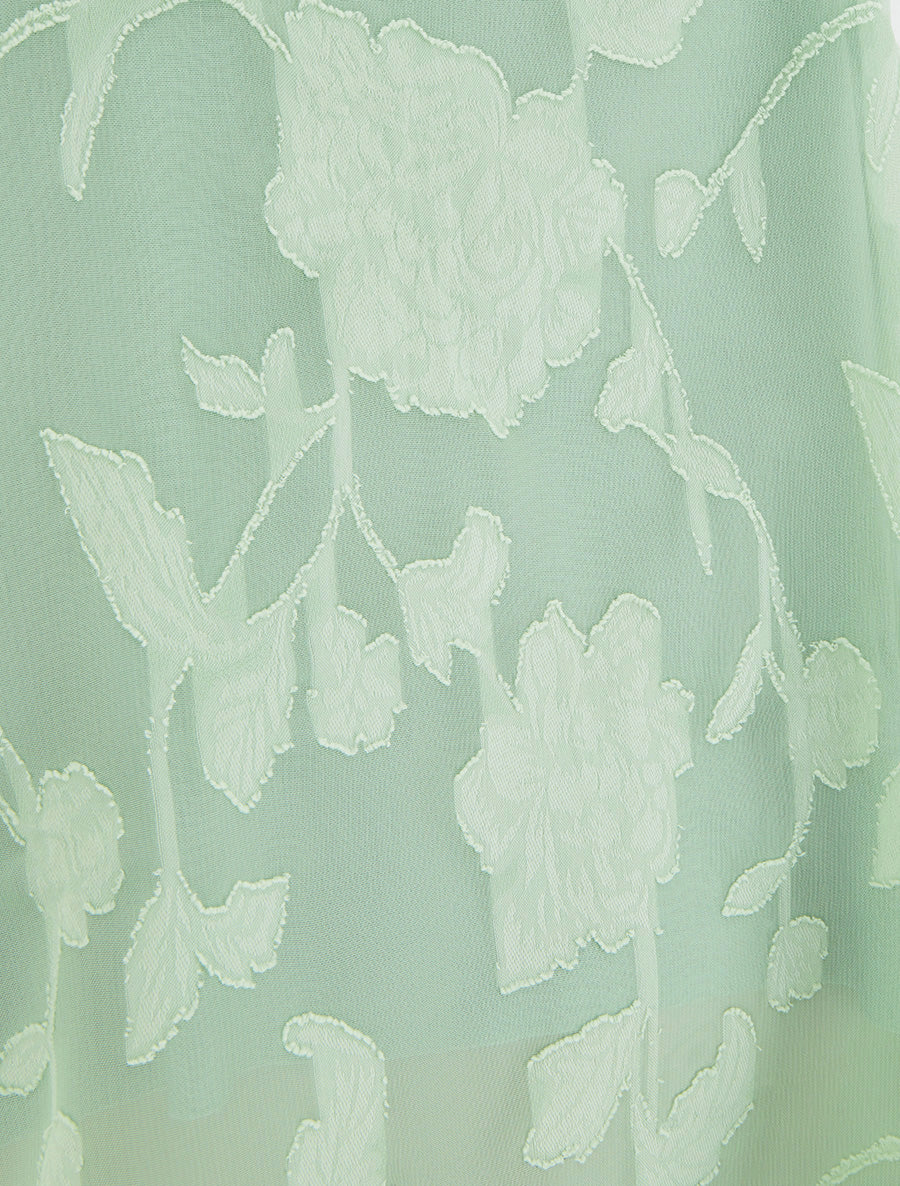 Effen caraco met bloemenprint - Amandelgroen - Image 3