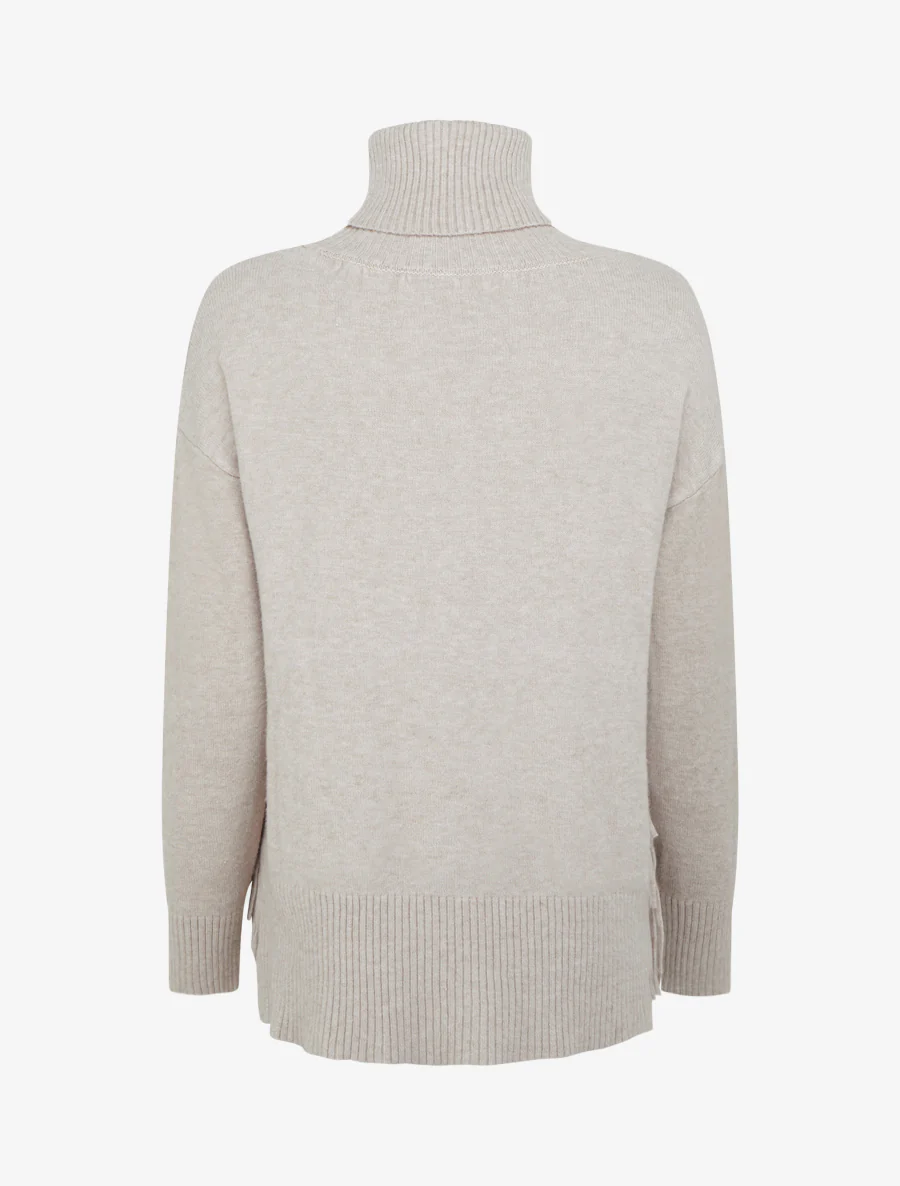 Effen coltrui met franjes - Beige - Image 3