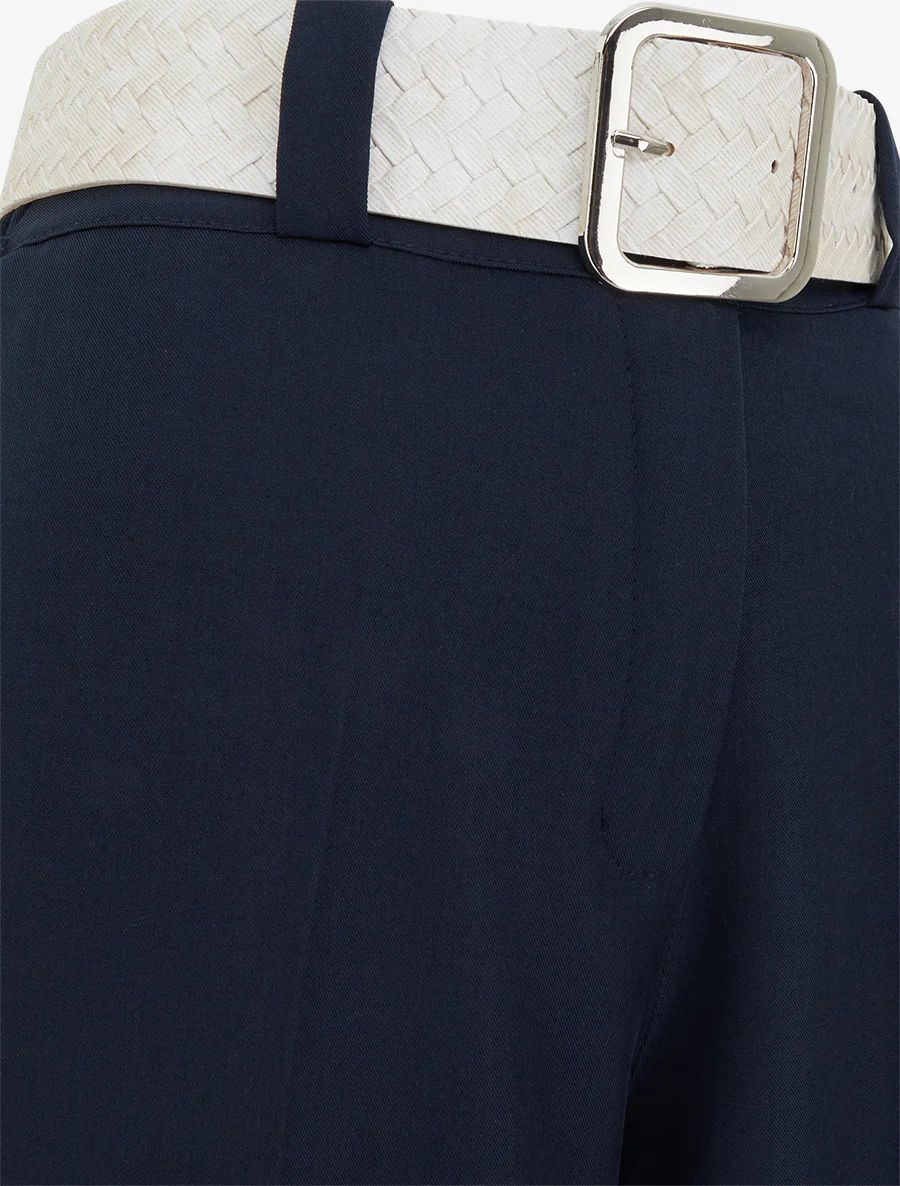 Effen elastische broek - Marine - Image 3