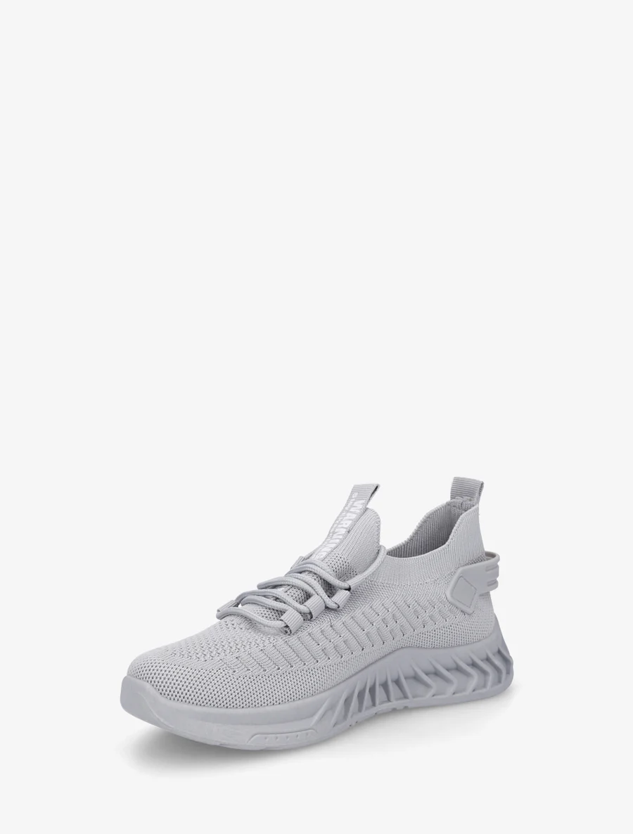 Effen gebreide sneakers met gestileerde zool - Grijs - Image 3