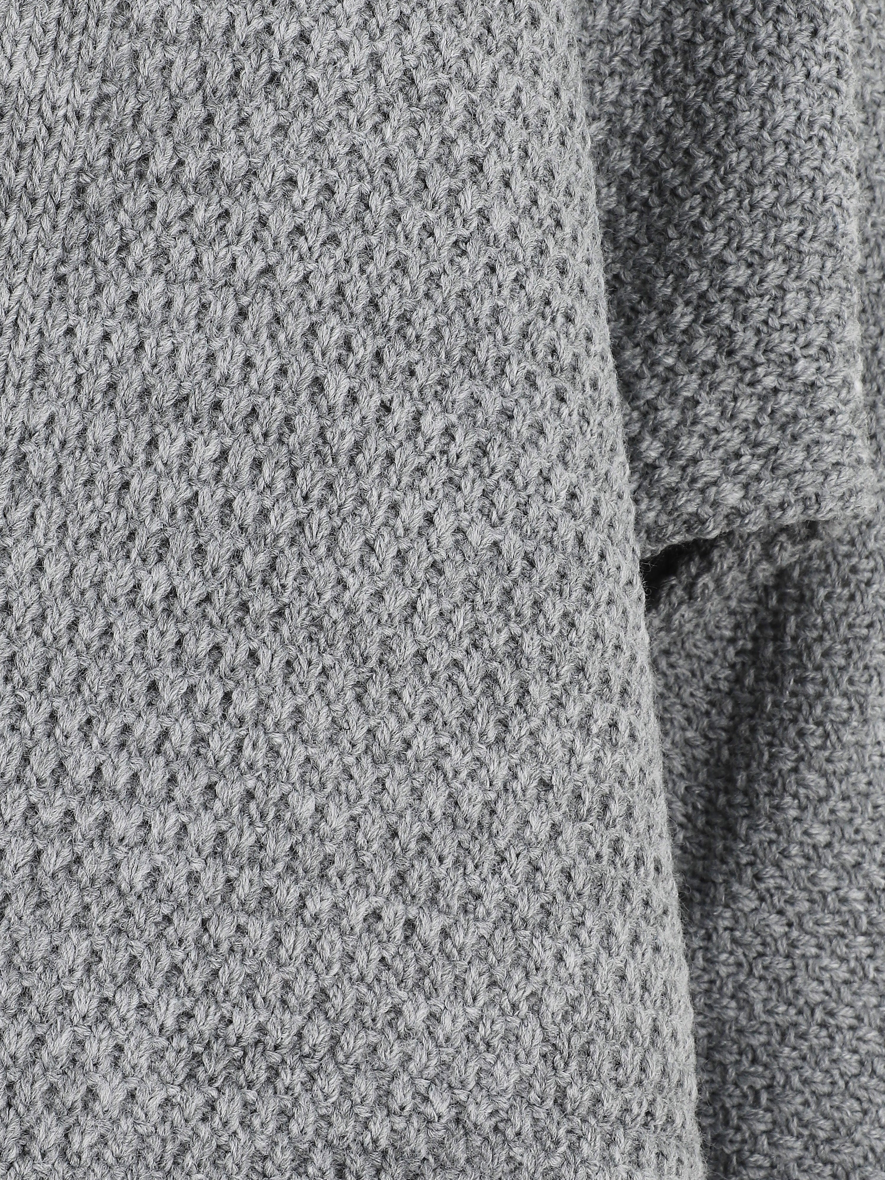 Effen halflang open vest - Grijs - Image 3