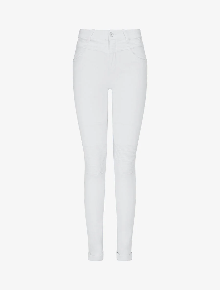 Effen jeans met versterkte knieën. slim-fit - Wit