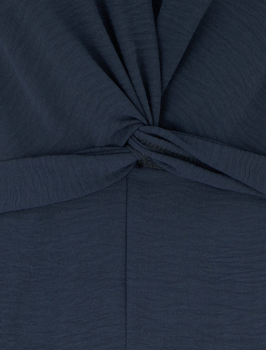 Effen jumpsuit met korte mouwen - Nachtblauw - Image 3