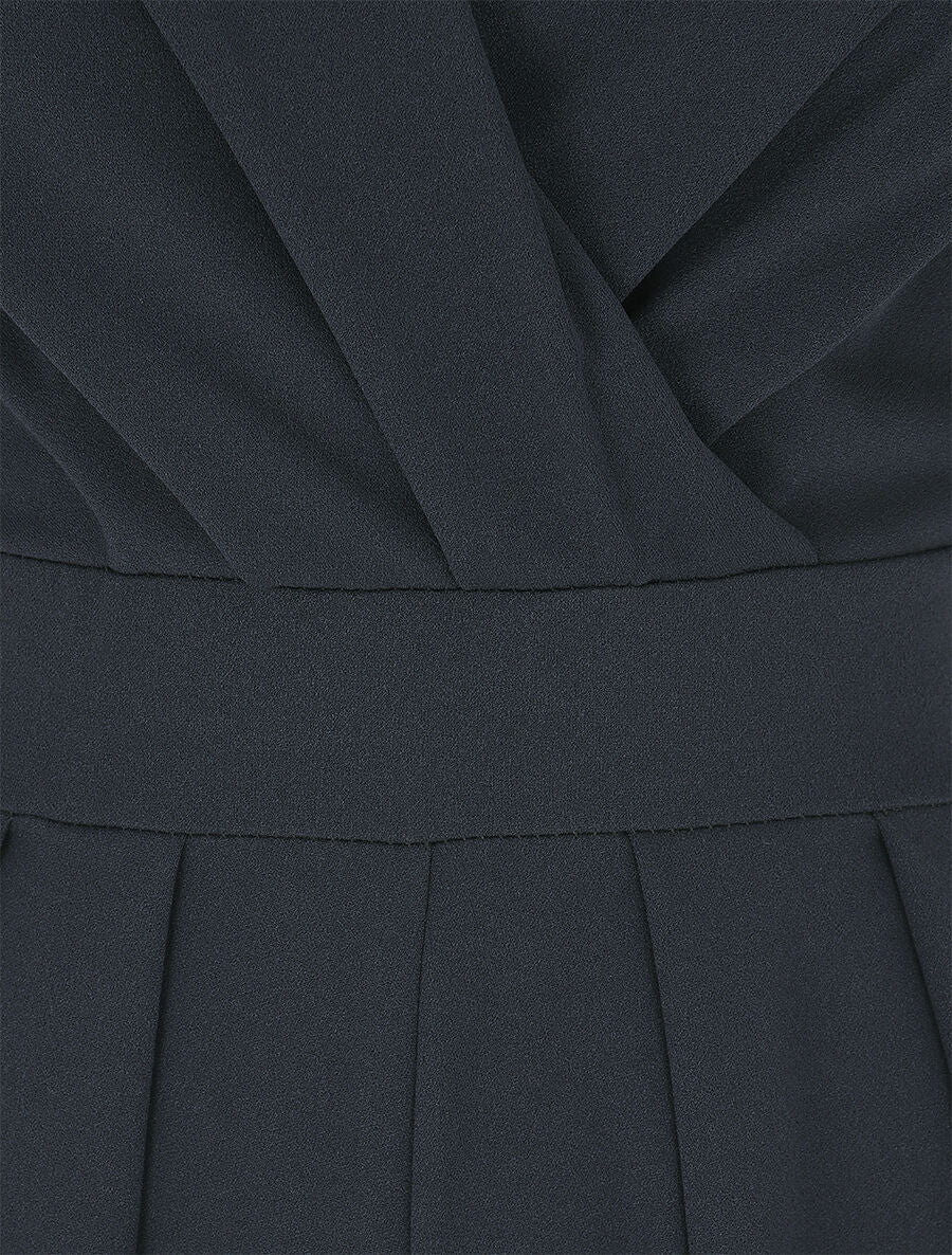 Effen jumpsuit met opengewerkte achterkant - Donkerblauw - Image 3