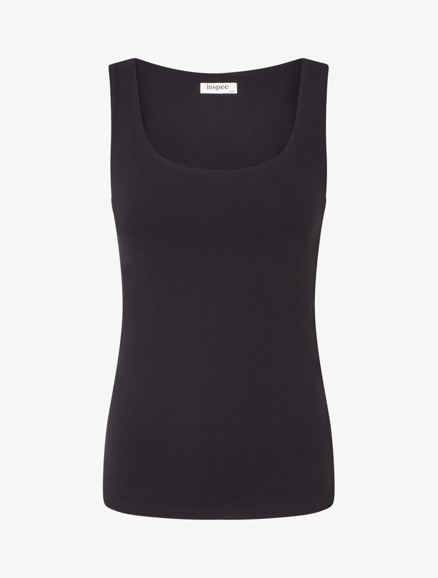 Effen klassiek tanktop - Zwart