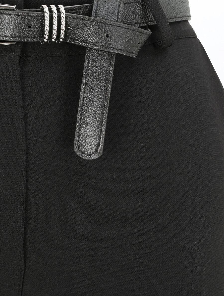 Effen losse broek - Zwart - Image 3
