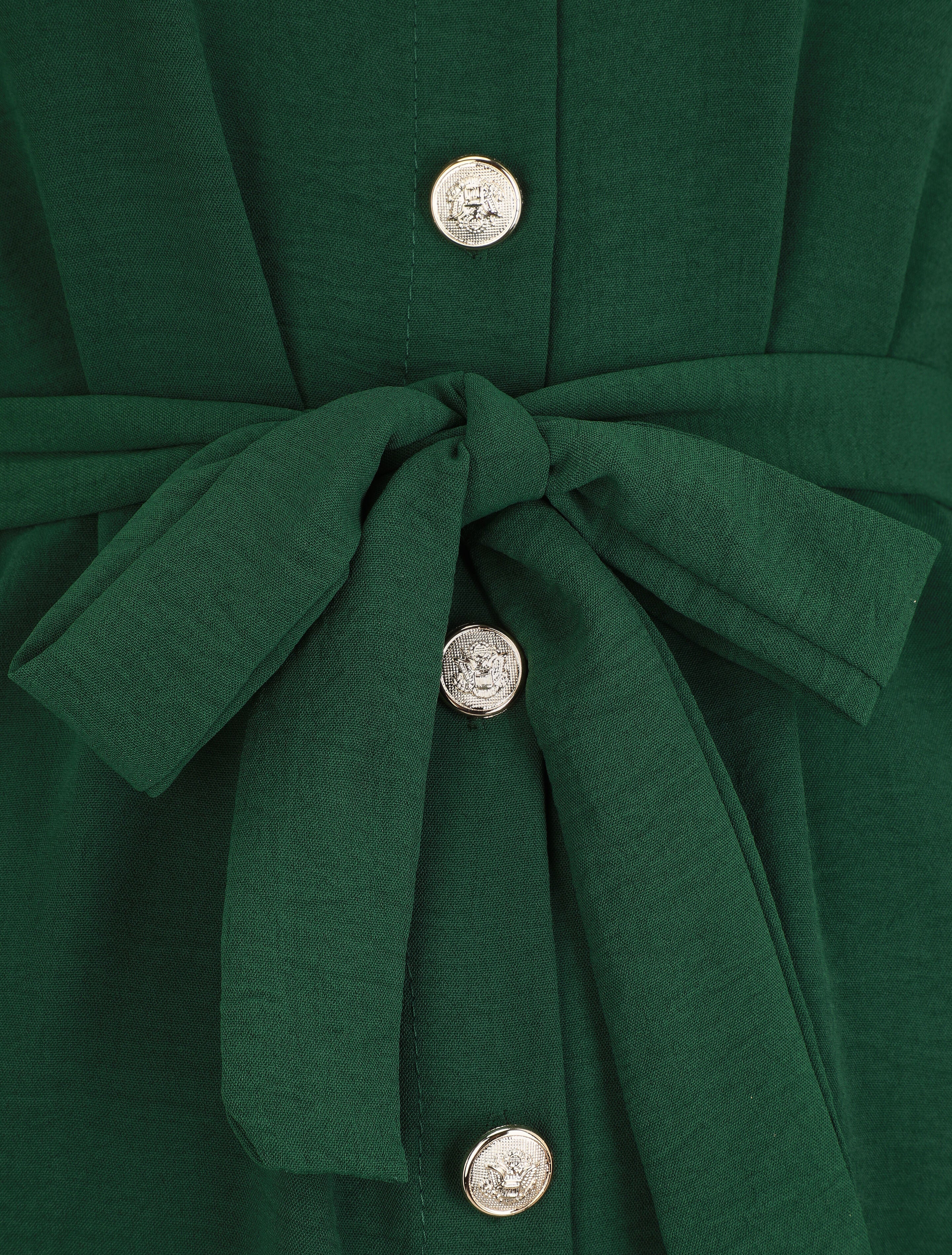 Effen overhemdjurk met lange mouwen - groen - Image 3