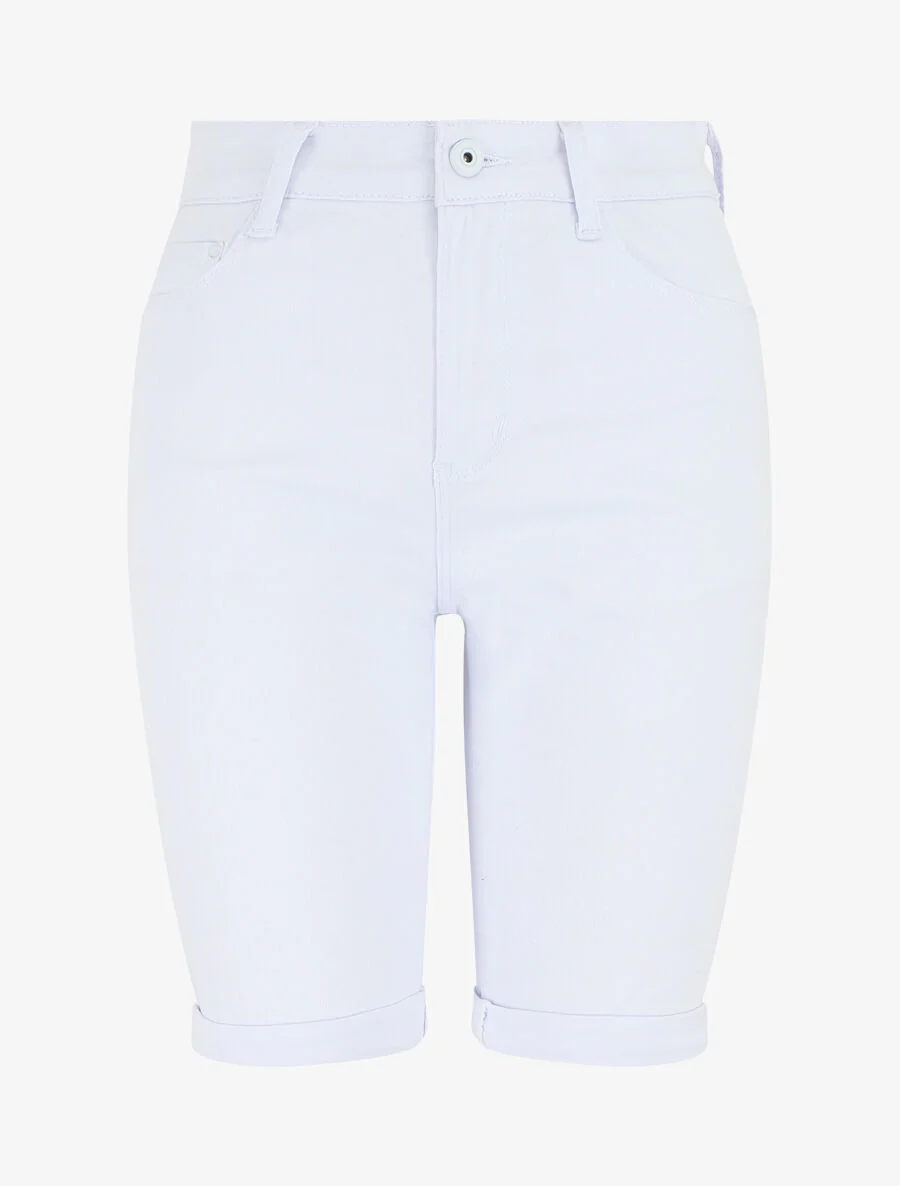 Effen push-up bermuda - wit