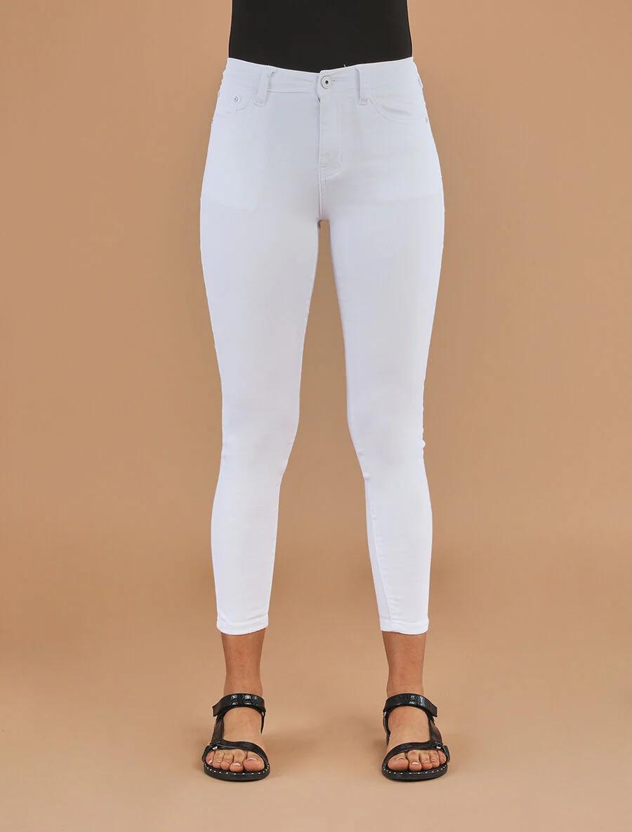 Effen push-up skinny jeans in standaard maat - Wit - Image 4