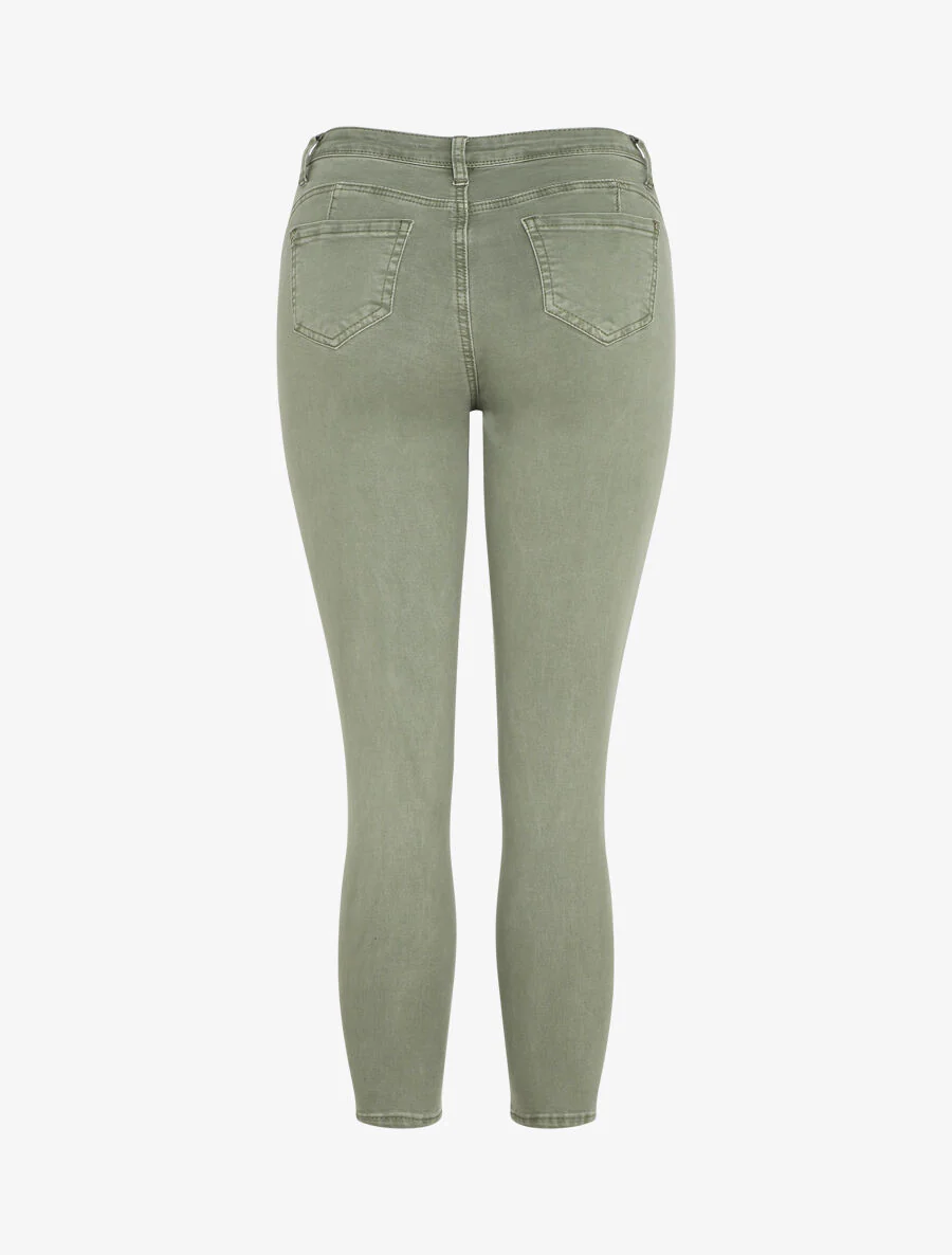 Effen push-up skinny jeans in standaard maat - groen - Image 2