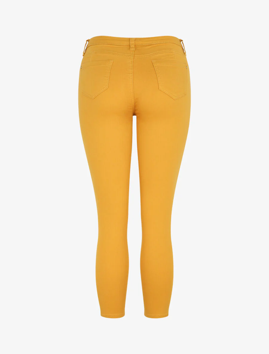 Effen push-up skinny jeans in standaard maat - Mosterdgeel - Image 2