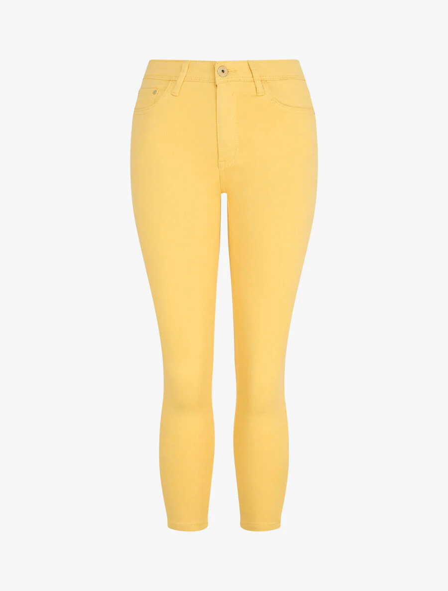 Effen push-up skinny jeans in standaard maat - Geel