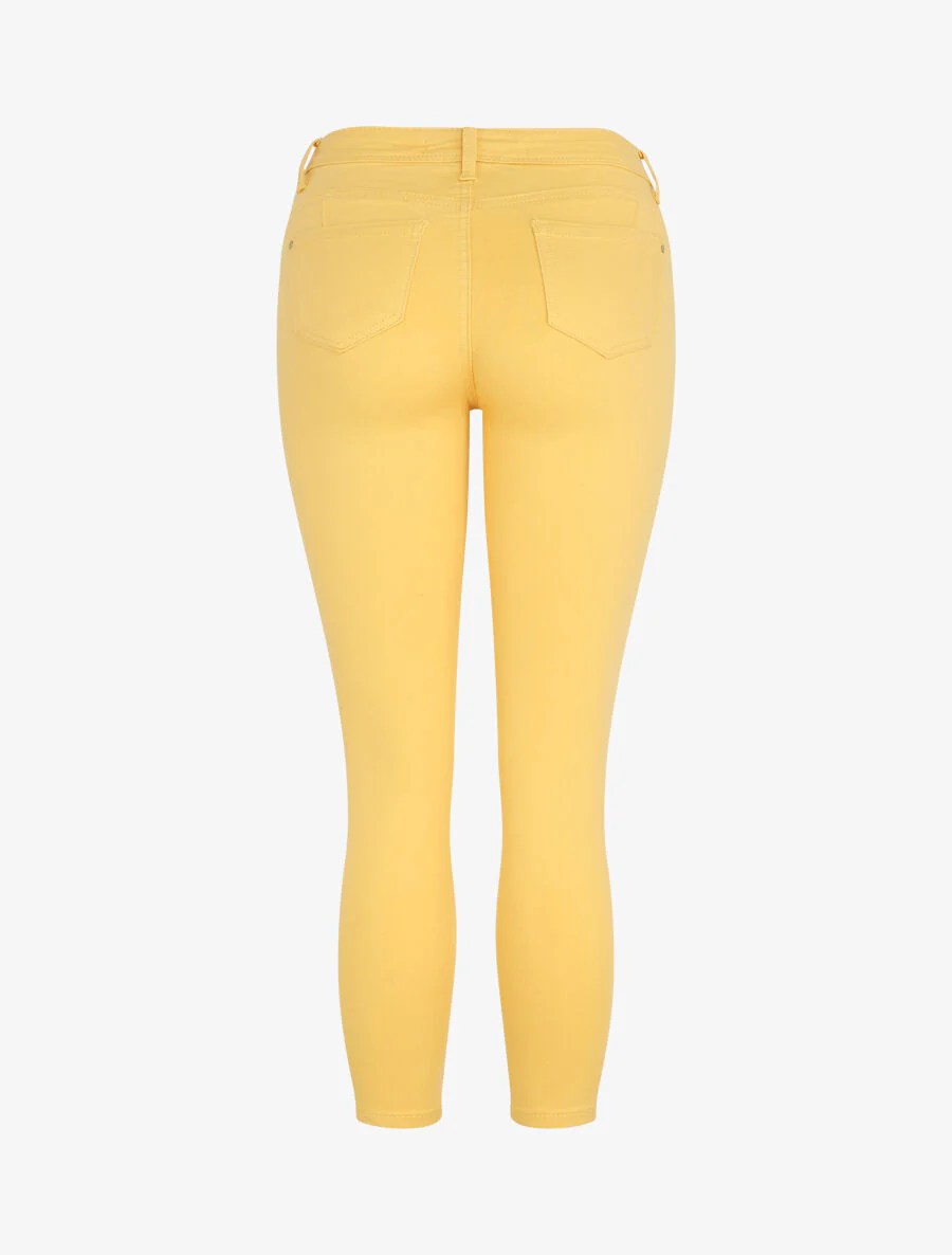 Effen push-up skinny jeans in standaard maat - Geel - Image 2