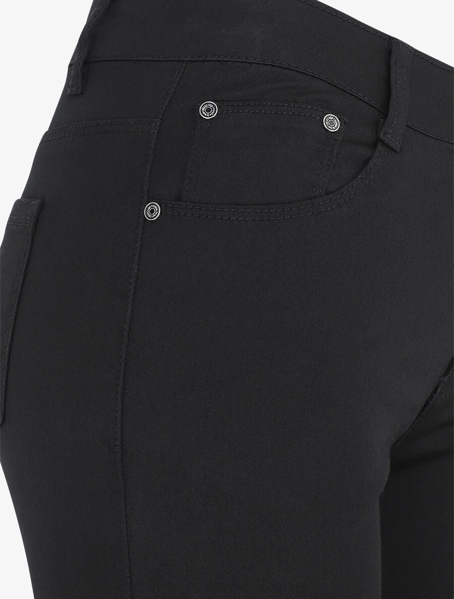 Effen rechte denim bermuda shorts - zwart - Image 3