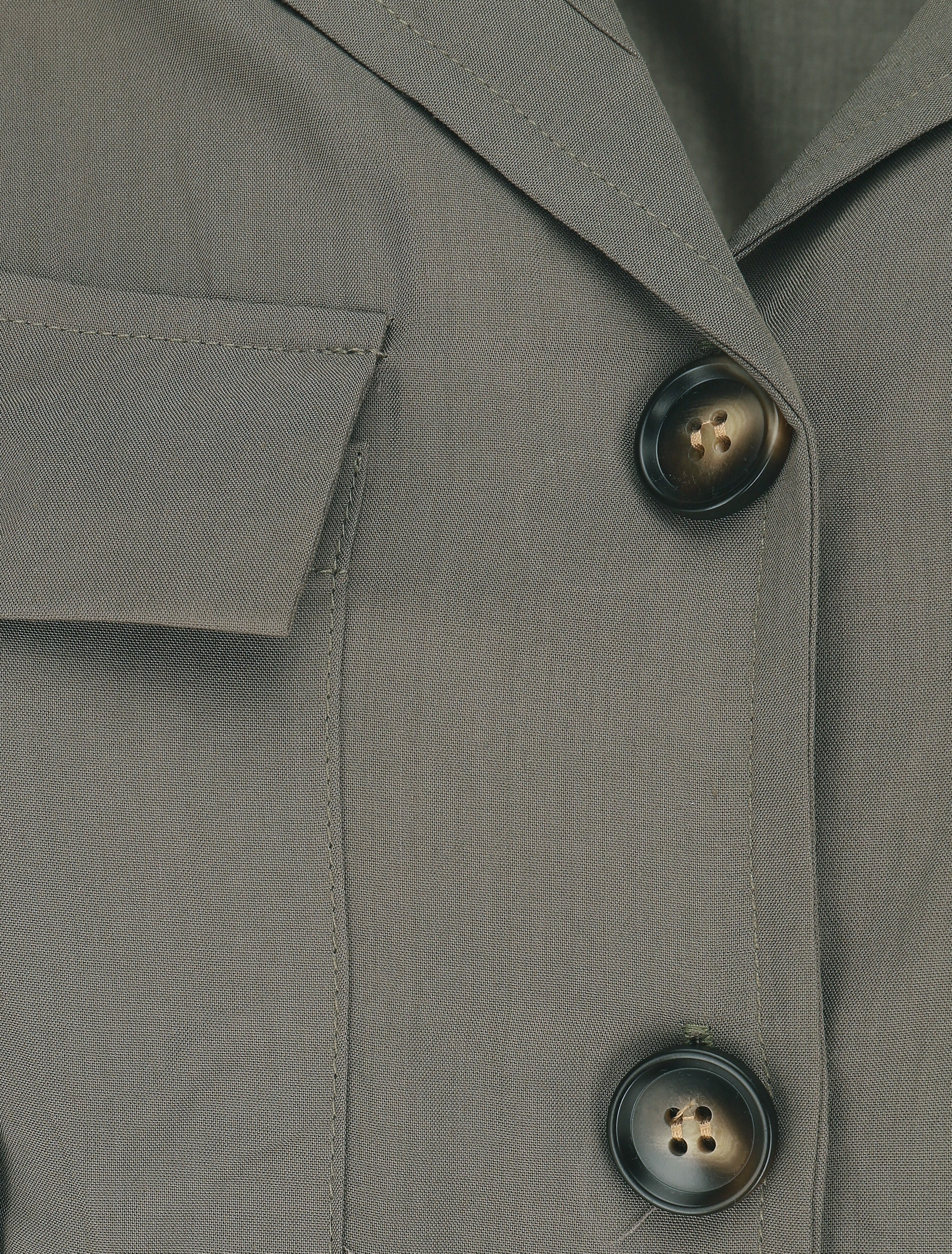 Effen rechte jumpsuit met korte mouwen - Kakigroen - Image 3