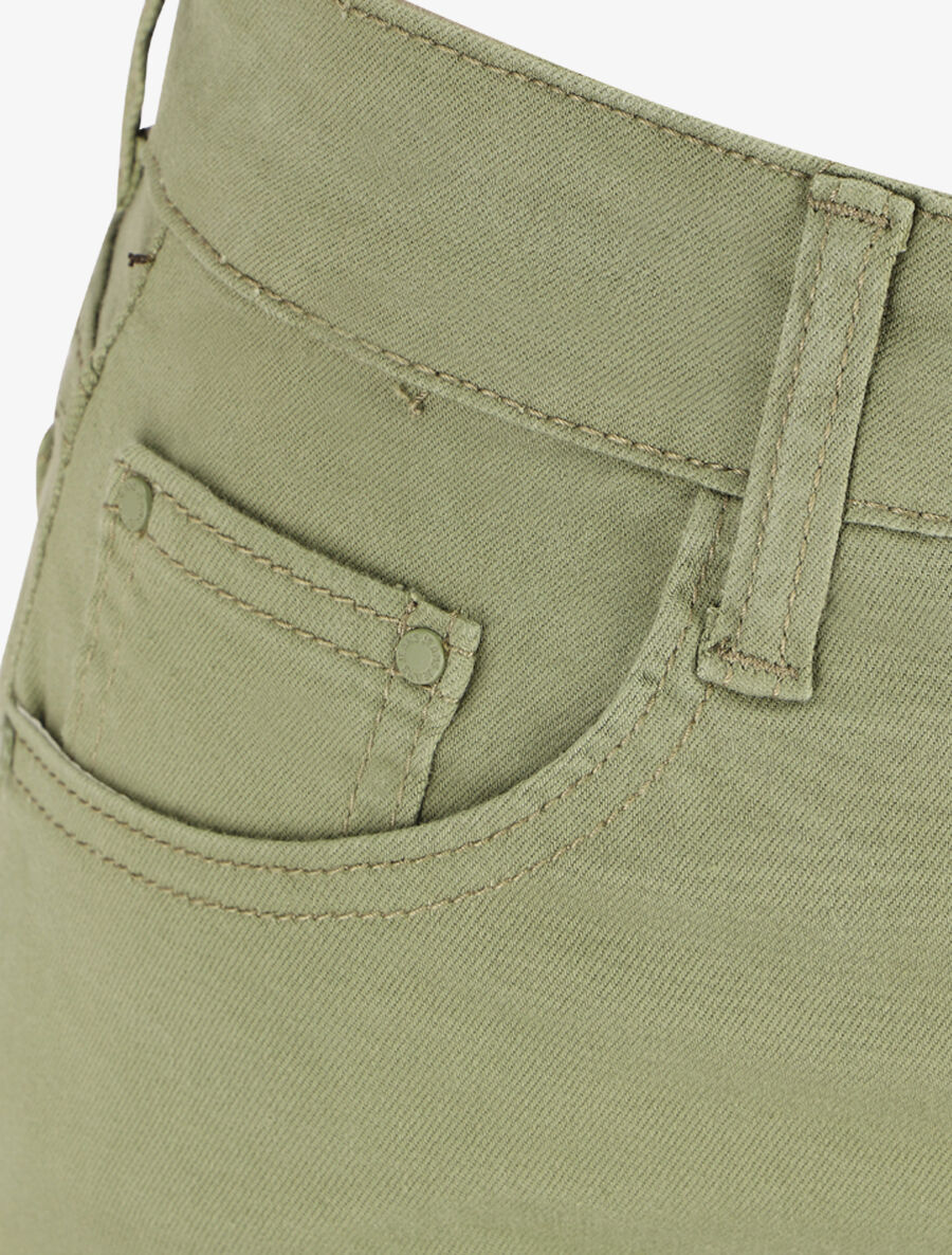 Effen short met rolzomen - Khaki - Image 3