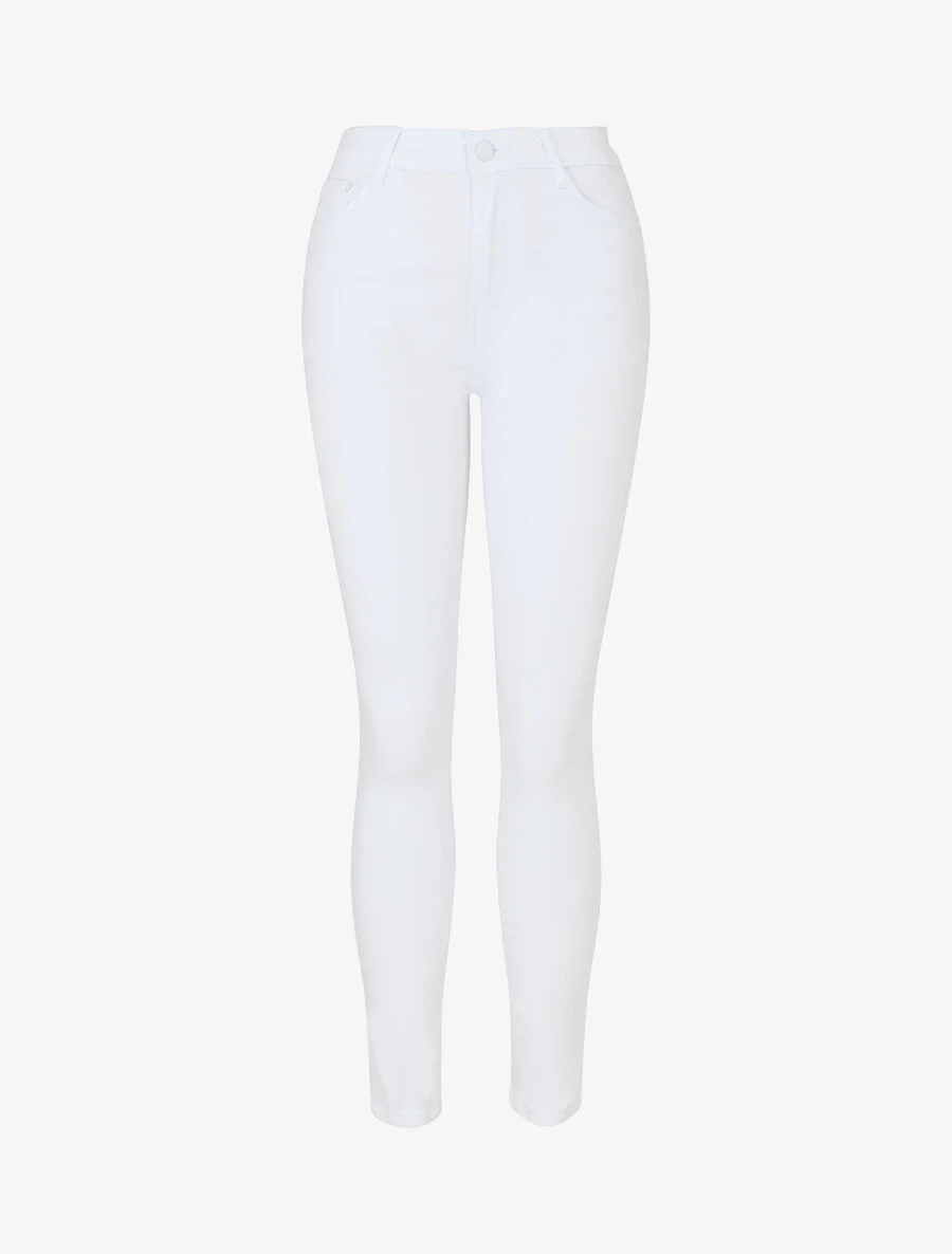 Effen skinny jeans in grote maat - Wit