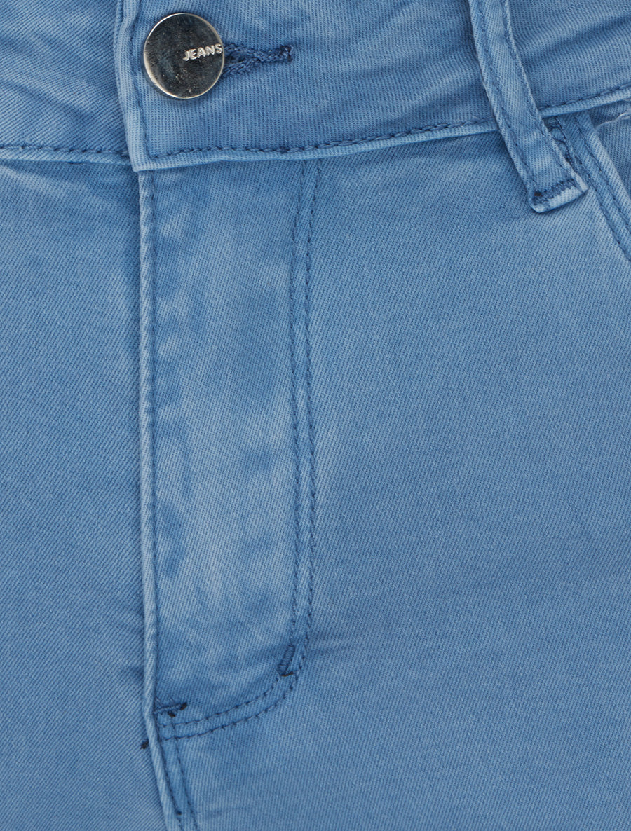 Effen skinny jeans met normale taille - Lichtblauw - Image 3