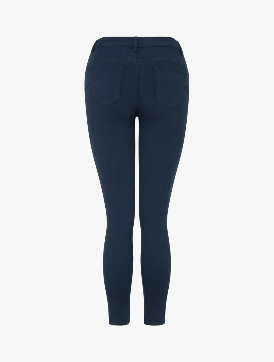 Effen skinny jeans met normale taille - Marine - Image 2