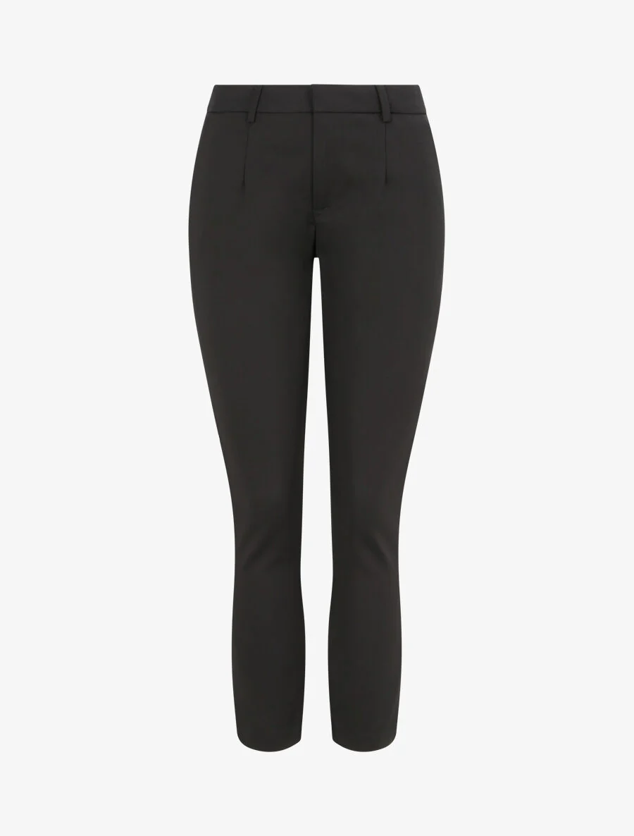 Effen slim fit broek - Zwart