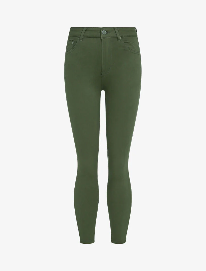 Effen slim fit jeans - Kakigroen