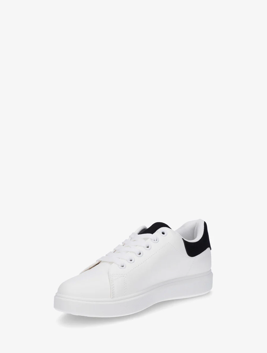 Effen sneakers met contrasterende hielversteviging - Zwart - Image 3